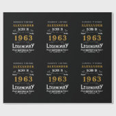 60パーソナライズされた誕生日1963伝説的な名前を追加 ラッピングペーパー (フラット)