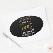 60パーソナライズされた誕生日1963伝説的な名前を追加 楕円形シール (封筒)