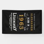 60パーソナライズされた誕生日1965生まれヴィンテージ黒 横断幕 (横)