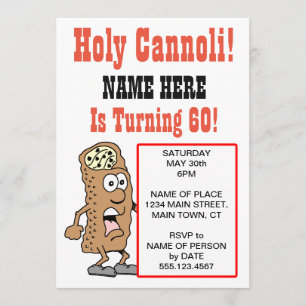 60パーティの招待状を回す神聖なCannoli 招待状