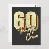 60パーティクル60歳誕生日ボタン ポストカード (正面/裏面)