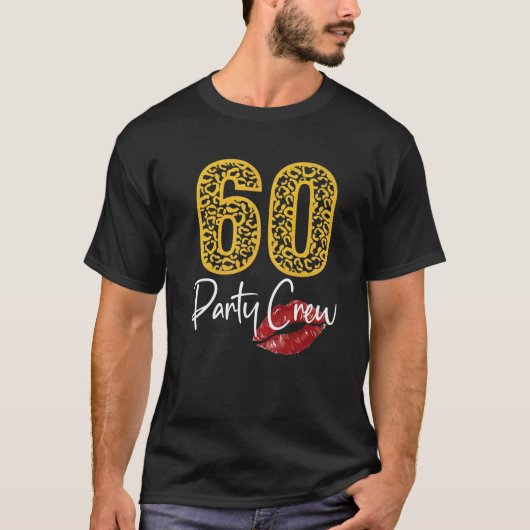 60パーティークルー飲みビアギフト60年ハッピー Tシャツ (正面)