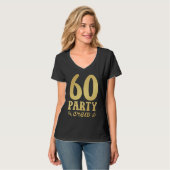 60パーティークルー60誕生日女性Vネック Tシャツ (正面フル)