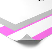 60ピンク/白ストライプ枠結婚付き座席表 ポスター (角)