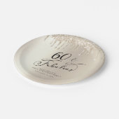 60ファブラス金ゴールドグリッターカスタムバースデーパーティー ペーパープレート (アングル)