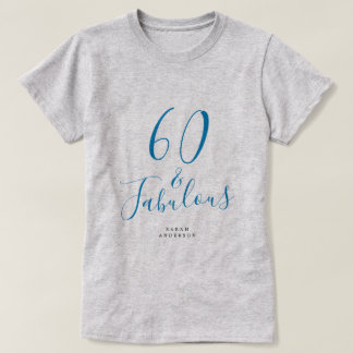 60ファブルブルー名前をカスタムする60th誕生日ギフト tシャツ