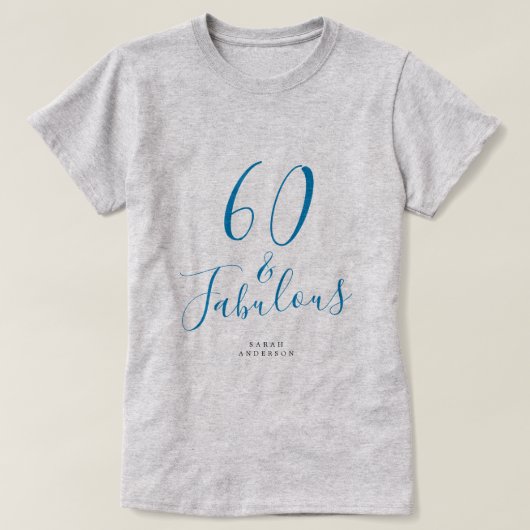 60ファブルブルー名前をカスタムする60th誕生日ギフト tシャツ (デザイン正面)