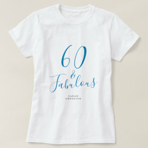 60ファブルブルー名前をカスタムする60th誕生日ギフト tシャツ