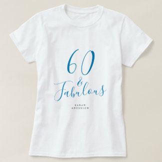 60ファブルブルー名前をカスタムする60th誕生日ギフト tシャツ
