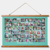 60フォトコラージモンタージュと文字 – カラー編集可能 吊り下げ型タペストリー (正面)