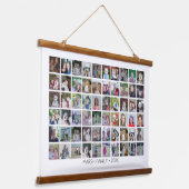 60フォトコラージモンタージュと文字 – ホワイト編集可能 吊り下げ型タペストリー (傾斜あり)