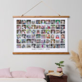 60フォトコラージモンタージュと文字 – ホワイト編集可能 吊り下げ型タペストリー (寝室)