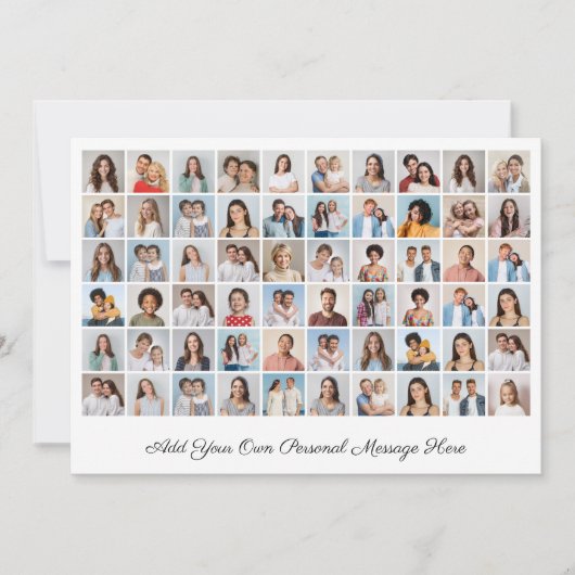 60フォトコラージュあいさつ文の編集可能な色を追加 招待状 (正面)