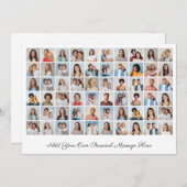 60フォトコラージュあいさつ文の編集可能な色を追加 招待状 (正面/裏面)