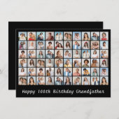 60フォトコラージュ任意の名前と年齢の誕生日カードの追加 (正面/裏面)