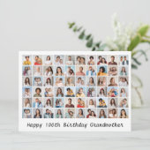 60フォトコラージュ任意の名前と年齢の誕生日カードの追加 カード (スタンド正面)