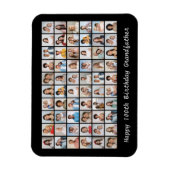 60フォトコラージュ任意の名前と年齢の追加誕生日 マグネット (縦)