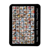 60フォトコラージュ任意の名前と年齢の追加誕生日 マグネット (縦)