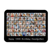 60フォトコラージュ任意の名前と年齢の追加誕生日 マグネット (横)