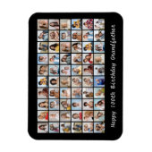 60フォトコラージュ任意の名前と年齢の追加誕生日 マグネット (縦)