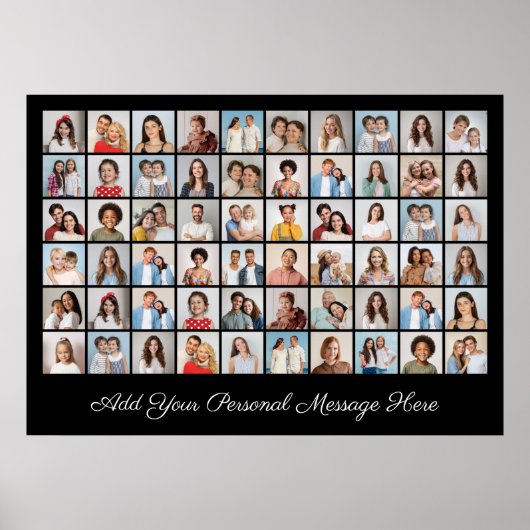 60フォトコラージュ自分のグリーティングポスターを追加 ポスター (正面)
