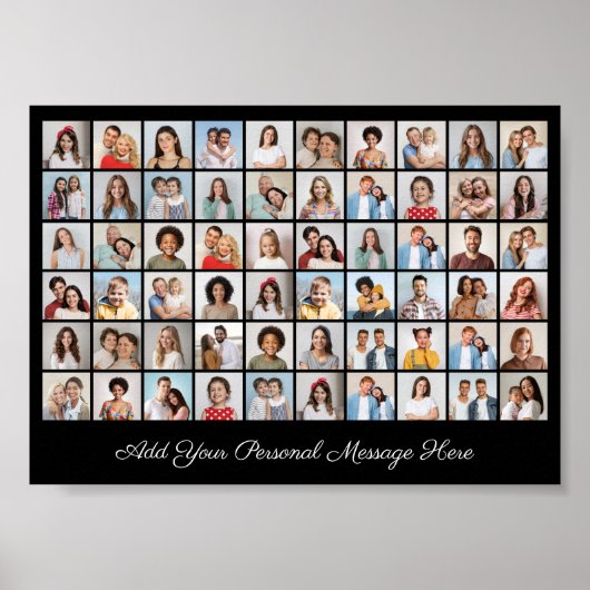 60フォトコラージュ自分の挨拶を追加 ポスター (正面)