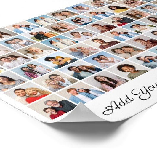 60フォトコラージュ自分の挨拶を追加 ポスター (角)