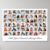 60フォトコラージュ自分の挨拶を追加 ポスター (正面)