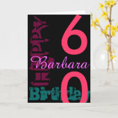 60ポップ・アートの誕生日グリーティングカード カード (黄色い花)