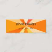 60ポップ・アートのsモダンジオメトリックレイ（オレンジ色） スキニー名刺 (正面)