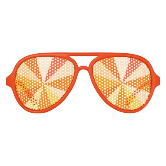 60ポップ・アートのsモダン幾何ファンキー光線のオレンジ アビエーターサングラス (正面)