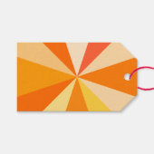 60ポップ・アートのsモダン幾何ファンキー光線のオレンジ ギフトタグ (正面(横))