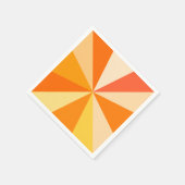 60ポップ・アートのsモダン幾何ファンキー光線のオレンジ スタンダードカクテルナプキン (角)