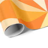 60ポップ・アートのsモダン幾何ファンキー光線のオレンジ ラッピングペーパー (ロールコーナー)
