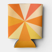 60ポップ・アートのsモダン幾何ファンキー光線のオレンジ 缶クーラー (正面)