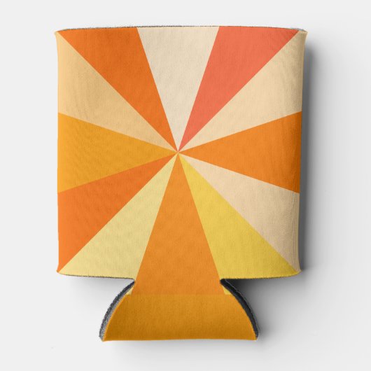 60ポップ・アートのsモダン幾何ファンキー光線のオレンジ 缶クーラー (正面)