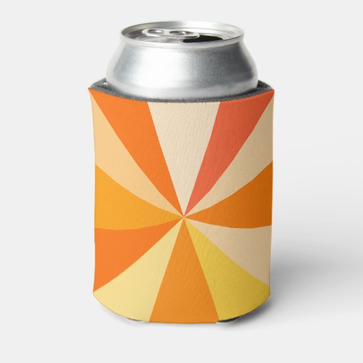 60ポップ・アートのsモダン幾何ファンキー光線のオレンジ 缶クーラー (缶裏面)