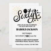 60マイルストン誕生日 招待状 (正面/裏面)