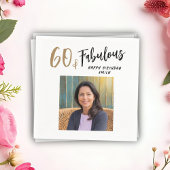 60モダンと素晴らしい写真60誕生日 スタンダードカクテルナプキン