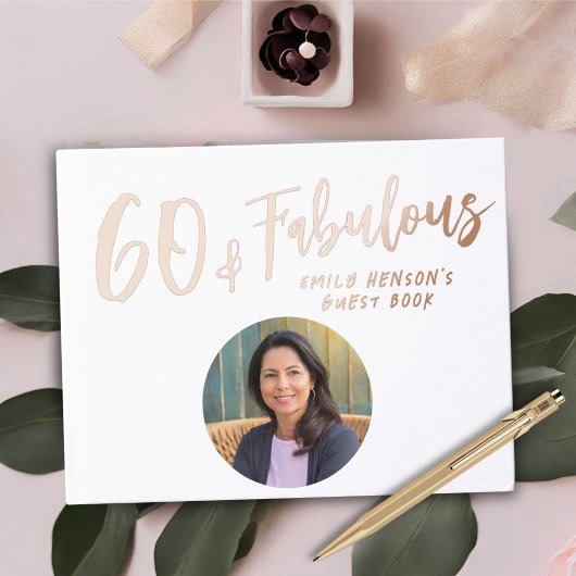 60モダンと素晴らしい写真60th誕生日パーティー ゲストブック
