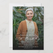 60モダンエレガントth Birthday Party写真 招待状 (正面)