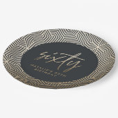 60モダン歳の誕生日シンプルスタイリッシュエレガント ペーパープレート (アングル)