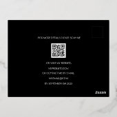 60モダン誕生日ブラックゴールドフォイルQRコード 箔招待状ポストカード (裏面)