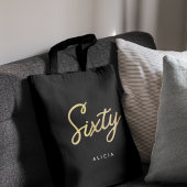 60モダン誕生日60シンプルファブラス金ゴールド トートバッグ