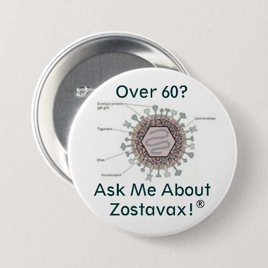 60上のhsv1structure、か。 Zostavaxについて私に尋ねて下さい! 缶バッジ (正面&裏面)