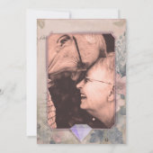 60世エレガントファッションドダイヤ結婚の写真 招待状 (裏面)