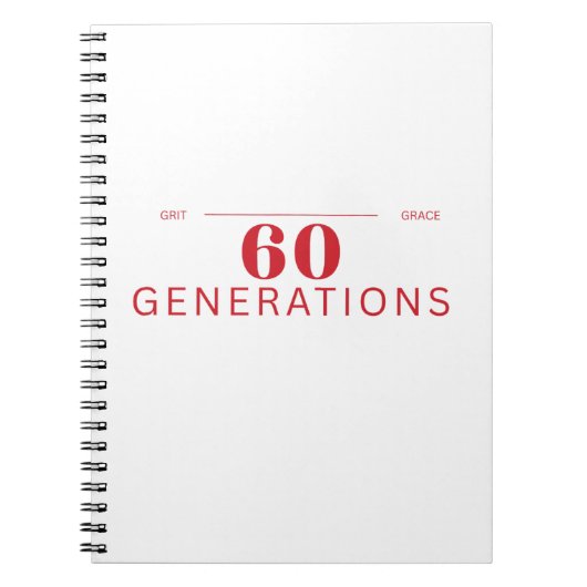60世代の粘り強さと優雅さ ノートブック (正面)