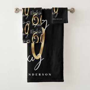 60人を美しい金ゴールド誕生祝い浴 バスタオルセット