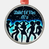 60代のティール（緑がかった色） メタルオーナメント (正面)