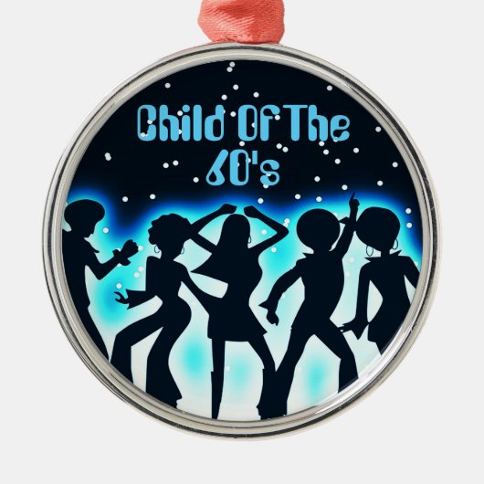 60代のティール（緑がかった色） メタルオーナメント (正面)